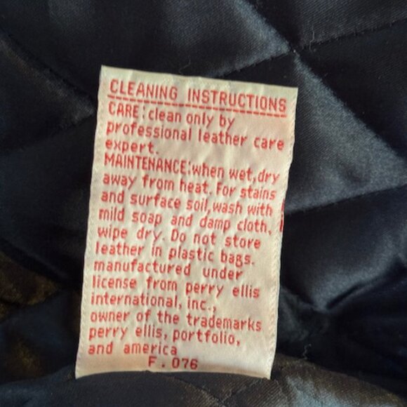 Perry Ellis America Mens Bomber Leather Jacket size XXL - Picture 7 of 8